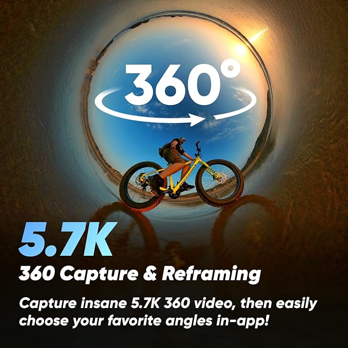 Insta360 X3 Action Bundle-Waterproof 360 Action Camera with 1/2" 48MP Sensors, 5.7K 360 Active HDR Video, 72MP 360 Photo, 4K Single-Lens, 60fps Me Mode, Stabilization, 2.29" Touchscreen, AI Editing