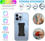 Phone Grip Holder for Hand, Universal Finger Strap Phone Holder, Finger Selfie Grip Compatible with Most Smartphones (PU Black) - 2Pack