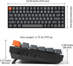 Keychron K2 75% Layout Bluetooth Wireless Mechanical Keyboard K Pro Brown Switch/White LED Backlit/USB C/Anti Ghosting/N-Key Rollover, 84 Keys Gaming Keyboard for Mac Windows-Version 2