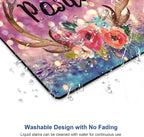 Inspirational Quote Mouse Pad - Purple Glitter, Square Waterproof, Non-Slip Rubber Base for Office Laptop, 9.5"x7.9"x0.12" Inch (Stay Positive)