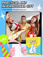 Dad Gifts for Fathers Day from Daughter Son Cell Phone Stand: 4 Pack UPGRADE Adjustable Thumbs Up Lazy Phone Holder for Desk Fun Birthday Gifts for Grandma Teens Girls Boys Adults Husband from Wife