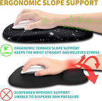 Hokafenle Ergonomic Mouse Pad Wrist Support with Stepped-Wedge Design, Wrist Rest Pain Relief Mousepad Filled with Memory Foam, Carpal Tunnel Mousepad for Wireless Mouse(12x8 inch, Galactic System)