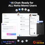 AI Voice Recorder, Notta Memo Digital Voice Recorder w/Case, AI Transcription & Summary of Global Main Languages, 2000h Recording Memory, One-Press Recording for Calls, Meetings, Interviews, Lectures