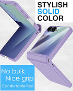 STORMTAL for Samsung Galaxy Z Flip 7 Case, Hinge Protection, Built-in Screen Protector, Wireless Charging, Shockproof, Slim Rugged Phone Protective Case for Galaxy Z Flip 7 Purple