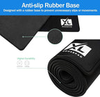 Large Extended Gaming Desk Mousepad (800x300x3mm) - Nonslip Rubber Base and Water Spill Resistant Desktop Keyboard Mouse Mat - Anti-Fray Cloth - Black