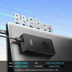 ANYOYO 80Gbps M.2 NVMe SSD Enclosure with Cooling Fan, Aluminium Alloy Enclosure Compatible with Thunderbolt 5/4/3/USB4, Support M/B+M Key SSD, Tool-Free Installation (TB502PRO)