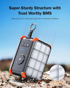 BROWEY Portable Power Station 153Wh Camping Small Solar Generator with Hand Crank 120V 150W AC Outlet Lithium Battery Power Bank, Wireless Charging Emergency Charger for Outdoor Travel Home Backup