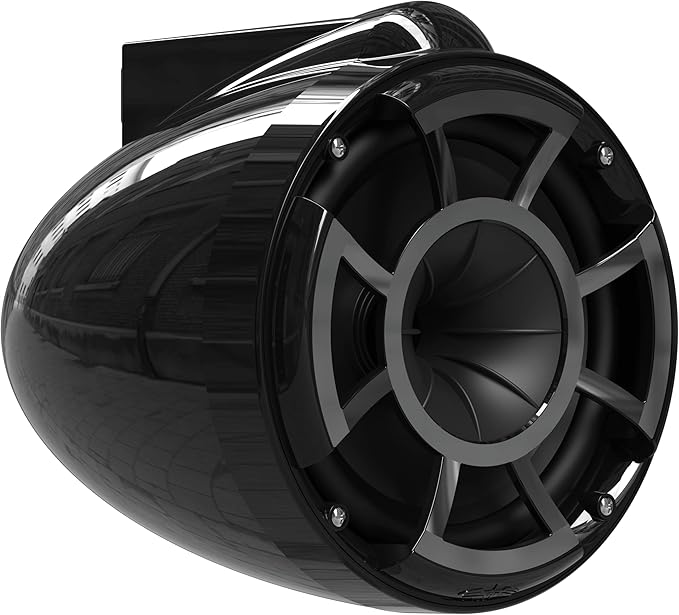wet sounds Rev 8 Black V2 Revolution Series 8" Black Tower Speakers w/Swivel Clamp Base Mount
