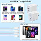 iPhone Charger Fast Charging 10 ft,[Apple MFi Certified]2Packs PD USB C Wall Charger Block 2in1 Adapter Apple Fast Charger 10FT USB C Lightning Cable for iPhone 14 Pro Max/14 Pro/14/13/12/11 Pro Max/X