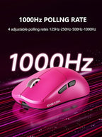 EWEADN X23Pro Wireless Gaming Mouse, 2.4G/BT5.0/USB-C Esports Gaming Mouse, 49g Lightweight Mouse Gaming, 12000 DPI Wireless Mouse with 6 Programmable Buttons,For Laptop/PC/Mac, Raspberry Pink