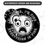 ITNRSIIET Round Mouse Pad with Stitched Edge Premium-Textured Waterproof Non-Slip Rubber Base Desktop Protection Mat Diameter 8.7 inches, Surprised