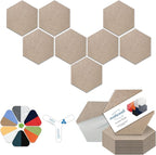 Mollywell Hexagon Acoustic Panels, High Density, Soundproofing, Decorative Noise Reduction Felt Wall Tiles for Ceilings, Home Office & Gaming Room (Deep Camel), 12x10x0.4 Inch