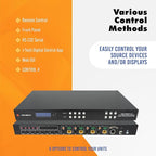 J-Tech Digital HDBaseT 4x4 Matrix Extender Switcher Supports HDMI2.0 HDCP2.2 4K60Hz 4:4:4 HDR Dolby Vison with 4 PoC Receivers, Over Single Cat5e/6 Cable, Control App, Compatible with Control4 Driver