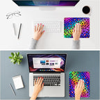 ITNRSIIET Mouse Pad Non-Slip Rubber Base Smooth Surface Stitched Edges Waterproof Durable Compatible with All Mice for Office & Gaming, Desk Accessory, 10.2x8.3x0.12 inch, RainbowLeopard