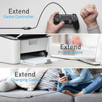 ITD ITANDA 15FT USB Extension Cable USB 3.0 Extension Cord Type A Male to Female 5Gbps Data Transfer for Keyboard, Mouse, PlayStation, Xbox, Flash Drive, Printer, Camera and More, Grey