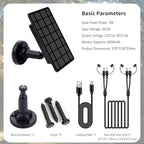 3W Trail Camera Solar Panel, with Build-in 5000mAh Rechargeable Lithium Battery Solar Battery Charger Kit for Hunting Game Cameras or Deer Feeder Accessory, 12V/1A 6V/2A IP65 Waterproof Solar Panel