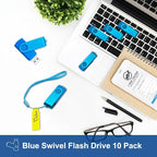 8GB Flash Drives 10 Pack Nicepicten 8 GB USB 2.0 Flash Drive Swivel Thumb Drive 8GB Memory Stick Zip Jump Drives Pendrive for Data Backup (Blue)