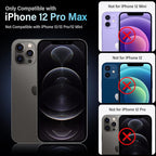 Uyiton for iPhone 12 Pro Max Camera Lens Protector, [Drop Protection][Strong Adsorption] 9H Tempered Glass Camera Cover Screen Metal Ring Case Friendly Scratch Resistant Easy to Install - Black