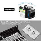 Iwillink 10Gbps Cat6 Keystone Jack RJ45 Modular Ethernet Jack Insert, Punch Down Adapter 25-Pack with Stand, Black