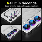 YWXTW Camera Lens Protector for Samsung Galaxy S25 Accessories [1:1 Fit & Ultra Clarity] 9H Tempered Glass Metal Individual Ring Camera Cover Screen Protector for S25, Case Friendly (Multi-Coloured)