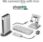 Plugable 7-in-1 USB-C DisplayLink Dock – Dual 4K HDMI (Requires DisplayLink Driver), 100W PD Charging, USB4 & Thunderbolt Compatible, Gigabit Ethernet, USB-A/C, SD Card – for Mac & Windows Laptops