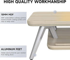 Fenge Dual Monitor Stand, Monitor Stands Riser for 2 monitors, 42.5 Inch Wood Desk Shelf with Storage Organizer and Cable Management for Office Desk Accessories