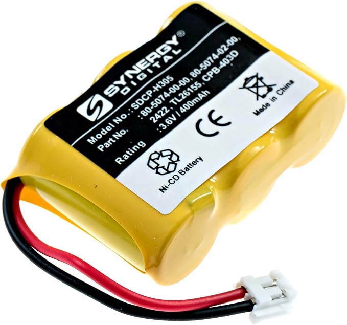 Synergy Digital Cordless Phone Battery, Works with AT&T-Lucent 2422 Cordless Phone, (Ni-CD, 3.6V, 400 mAh) Ultra Hi-Capacity Battery