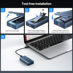 ACASIS 40Gbps M.2 NVMe SSD Enclosure, with Cooling Fan, TBU 405 Pro for M1 M2 Pro/Max, Compatible with Thunderbolt 4/3/USB3.2/3.1/3.0/2.0, M.2 Enclosure Support SSD 2280/2260/2242/2230 B+M M-Key