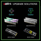 Addlink A93 2TB Storage Expansion for PS5 Console with Heatsink, Up to 7400mb/s, Gen 4 PCIe NVMe m.2 2280, SLC Cache Internal Solid State Drive(‎ad2TBA93M2P)