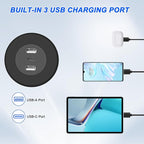 MEIRIYFA 3-in-1 Desktop Power Embedded Charger USB/Type C Desktop Station Mounts Charging Dual USB Multifunctional Desk USB Hub with 6.56 FT Power Cord for Bedside Table, Desks, Furniture