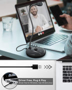 JOUNIVO USB Microphone for Computer, PC/Laptop Mic, Mute Button with LED Indicator, 360 Degree Gooseneck Design, Desktop Microphone for Streaming, Recording, Dictation, Podcasting, YouTube, JV610PRO
