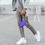 Travel Case for UCOMX for Nano/for Iseyyox/for LISEN/for RTOPS 3 in 1 Wireless Charger, Foldable Magnetic Charging Station Storage Holder Bag for Fast Charge Pad Cable and Adapter, Purple-Box Only