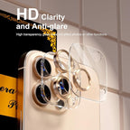 beuxece for 6 Pack iPhone 15 Pro/iPhone 15 Pro Max Camera Lens Protector [Drop Protection] [Case Friendly] [Easy Installation] 9H Tempered Glass Camera Screen Protector Cover, CD Gold