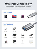 JSAUX USB C to USB 3.0 Adapter [2 Pack], USB C Male to USB Female OTG Cable Adapter Compatible with MacBook Pro/Air, iPhone 16 Pro Max/16 Plus/16e/15, Samsung Galaxy S25/S24/S23