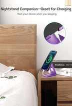 Cell Phone Stand, Phone Holder for Desk, Aluminum Desktop Phone Dock for iPhone 15 14 13 12 pro 11 X Xs max 8 7 6 6s Plus SE Samsung All Smart Phones,Purple