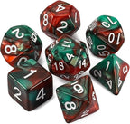 QMAY DND Dice Set - Polyhedral Dice (Red Mix Green) 7 Pcs for Dungeon and Dragons D&D RPG Role Playing Games Dice with Dice Bag