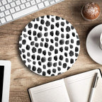 Round Mouse Pad, Polka Dot Print Premium-Textured Mouse Mat, Small Non-Slip Rubber Base Round Mousepad with Designs for Working and Gaming