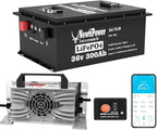 36V 300Ah Golf Cart Lithium LiFePO4 Battery with Charger and 200A BMS Grade A Cells Deep Cycle Rechargeable Battery,10000+ Cycles,Perfect for Golf Cart,Off Grid Applications (36V 300Ah-GC)