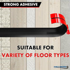 Kable Kontrol Silicone Floor Cord Cover - 5 Ft Flexible Cord Protector, Self Adhesive, for Concealing Extension Cable, Protecting Wires, Prevents Trips – 2.5in W X 0.5in H - 35 Pcs - Black