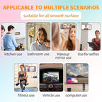 ZYCCER Double Sided Silicone Suction Phone Holder Mount,Compatible with iPhone and Android Cases Hands-Free Mirror Shower Phone Mount Strong Grip Holder (White, Single Sided 1PCS)