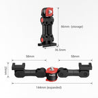 Dual Cold Shoe Mount by SmallRig, Extension Bar Universal Cold Shoe Adapter with 1/4" Thread Holes, for Microphone,Led Video Light, Audio Recorder Monitors-3483B