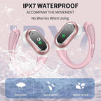 Wireless Earbuds, 2025 Bluetooth 5.4 Headphones Sport, Bluetooth Earbuds with ENC Noise Canceling Mic, 50H Stereo Wireless Headphones IP7 Waterproof with Earhooks, Dual LED Display for Workout/Running