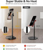 DIMONCOAT Phone Stand for Desk, Angle Height Adjustable Phone Holder for Desk, Aluminum Alloy Universal iPhone Holder, Retractable Cell Phone Stand Recording Office for iPhone 16 15 Pro Max Plus