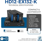 OREI 1X2 HDMI Extender Splitter Over Single CAT6/7 Cable Uncompressed 1080P with EDID - Up to 132 Ft - Loop Out - Low Latency - 1 Input 2 Output 2 Channel Transmission