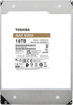 Toshiba N300 18TB NAS 3.5-Inch Internal Hard Drive - CMR SATA 6 Gb/s 7200 RPM 512 MB Cache - HDWG51JXZSTA