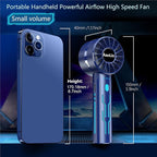 2pcs Portable Handheld Turbo Fan with 7000rpm High-Speed Motor USB Rechargeable Cooling Personal Fan 4-Speed, 4-16H Runtime, with Lanyard for Outdoor Travel, Women, Kids, Summer Gift