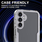 for Samsung Galaxy A16 Camera Lens Protector, Individual Metal Ring Tempered Glass Lens Cover, [Strong Adsorption] Scratch Resistant Ultra-Thin HD Clear Lens Cover, 1 Set-Black