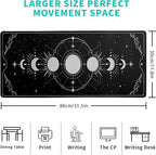 Sun Moon Gaming Mouse Pad Black Large Mouse Pad for Keyboard and Mousepad Desk Mat with 3mm Non-Slip Base and Stitched Edge for Gaming and Office Computer Mat Protector Mat 31.5x11.8 Inch