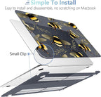 MEEgoodo for MacBook Air 13.3 inch Case 2021 2020 2019 2018 A2337 M1 A2179 A1932, Laptop Shell with Keyboard Webcam Cover & Trackpad Film & Type C Adapter for MacBook Air M1, Bumblebee & Leaves