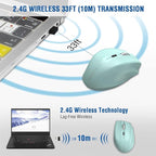 E-YOOSO Wireless Mouse for Laptop, Portable Optical Computer Mouse, 6 Buttons, Cordless 2.4GHz with USB Receiver, 5-Level 4800 DPI, 18 Months Battery Life for PC Chromebook Windows Mac